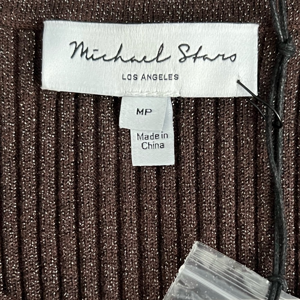 NWT Michael Stars Mae Scoop Neck Ribbed Sweater Dress | Chestnut Brown | MP - Picture 5 of 8
